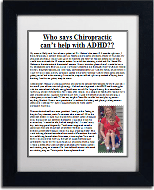 Chiropractic Brighton MI Office Testimonial ADHD